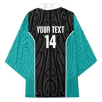 Custom New Zealand Stingray Oztag Kimono Tag Rugby Maori Pattern Black Version