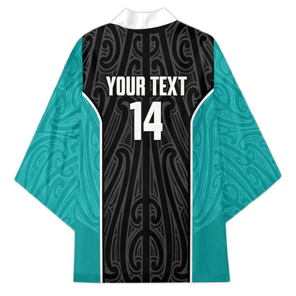 Custom New Zealand Stingray Oztag Kimono Tag Rugby Maori Pattern Black Version