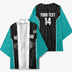 Custom New Zealand Stingray Oztag Kimono Tag Rugby Maori Pattern Black Version