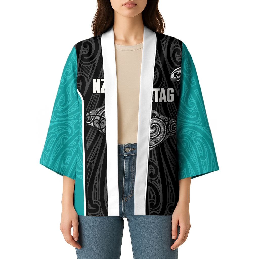 Custom New Zealand Stingray Oztag Kimono Tag Rugby Maori Pattern Black Version