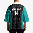 Custom New Zealand Stingray Oztag Kimono Tag Rugby Maori Pattern Black Version