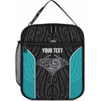 Custom New Zealand Stingray Oztag Lunch Bag Tag Rugby Maori Pattern Black Version