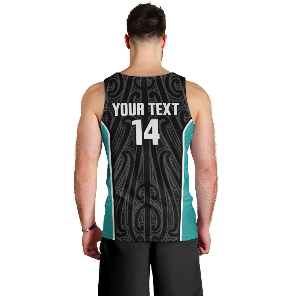 Custom New Zealand Stingray Oztag Men Tank Top Tag Rugby Maori Pattern Black Version