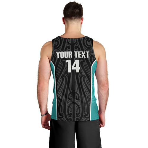 Custom New Zealand Stingray Oztag Men Tank Top Tag Rugby Maori Pattern Black Version