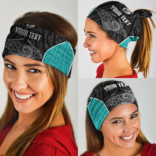 Custom New Zealand Stingray Oztag Neck Gaiter Tag Rugby Maori Pattern Black Version