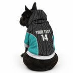 Custom New Zealand Stingray Oztag Pet Hoodie Tag Rugby Maori Pattern Black Version