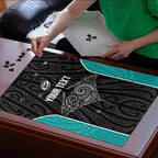 Custom New Zealand Stingray Oztag Puzzle Tag Rugby Maori Pattern Black Version