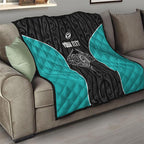 Custom New Zealand Stingray Oztag Quilt Tag Rugby Maori Pattern Black Version