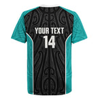 Custom New Zealand Stingray Oztag Rugby Jersey Tag Rugby Maori Pattern Black Version
