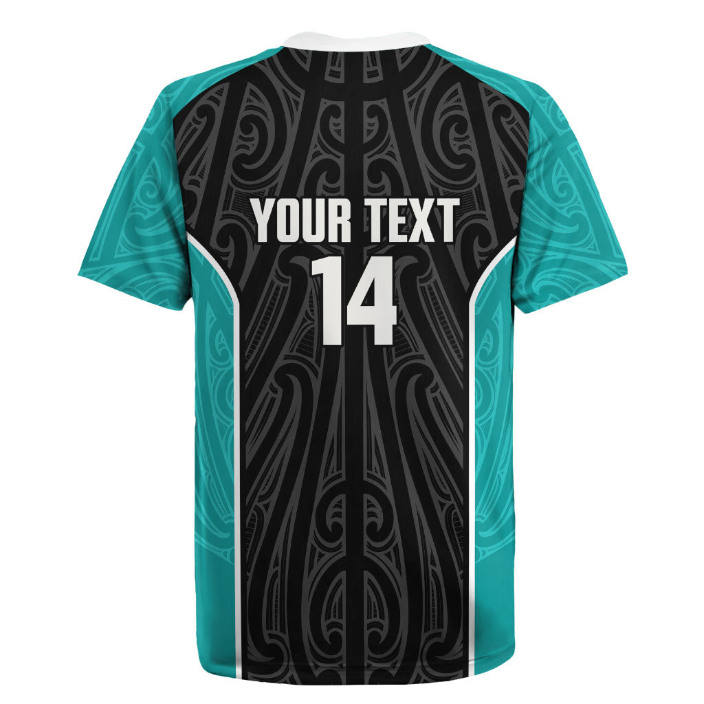 Custom New Zealand Stingray Oztag Rugby Jersey Tag Rugby Maori Pattern Black Version