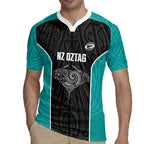 Custom New Zealand Stingray Oztag Rugby Jersey Tag Rugby Maori Pattern Black Version
