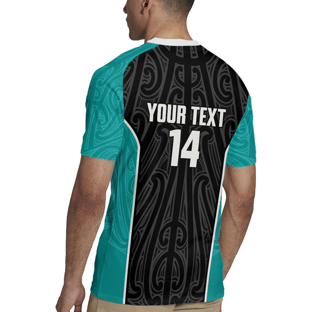 Custom New Zealand Stingray Oztag Rugby Jersey Tag Rugby Maori Pattern Black Version