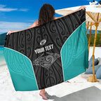 Custom New Zealand Stingray Oztag Sarong Tag Rugby Maori Pattern Black Version