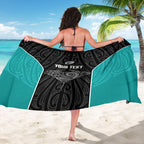 Custom New Zealand Stingray Oztag Sarong Tag Rugby Maori Pattern Black Version