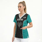 Custom New Zealand Stingray Oztag Scrub Top Tag Rugby Maori Pattern Black Version
