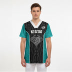 Custom New Zealand Stingray Oztag Scrub Top Tag Rugby Maori Pattern Black Version