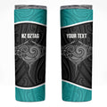Custom New Zealand Stingray Oztag Skinny Tumbler Tag Rugby Maori Pattern Black Version
