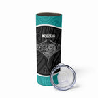 Custom New Zealand Stingray Oztag Skinny Tumbler Tag Rugby Maori Pattern Black Version