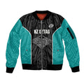 Custom New Zealand Stingray Oztag Sleeve Zip Bomber Jacket Tag Rugby Maori Pattern Black Version