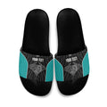 Custom New Zealand Stingray Oztag Slide Sandals Tag Rugby Maori Pattern Black Version