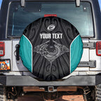 Custom New Zealand Stingray Oztag Spare Tire Cover Tag Rugby Maori Pattern Black Version
