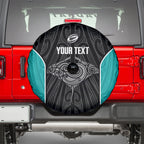 Custom New Zealand Stingray Oztag Spare Tire Cover Tag Rugby Maori Pattern Black Version