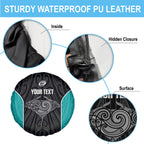 Custom New Zealand Stingray Oztag Spare Tire Cover Tag Rugby Maori Pattern Black Version