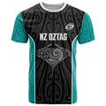 Custom New Zealand Stingray Oztag T Shirt Tag Rugby Maori Pattern Black Version