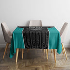 Custom New Zealand Stingray Oztag Tablecloth Tag Rugby Maori Pattern Black Version