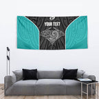 Custom New Zealand Stingray Oztag Tapestry Tag Rugby Maori Pattern Black Version