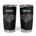 Custom New Zealand Stingray Oztag Tumbler Cup Tag Rugby Maori Pattern Black Version