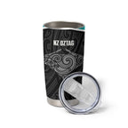 Custom New Zealand Stingray Oztag Tumbler Cup Tag Rugby Maori Pattern Black Version