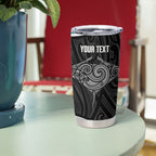 Custom New Zealand Stingray Oztag Tumbler Cup Tag Rugby Maori Pattern Black Version
