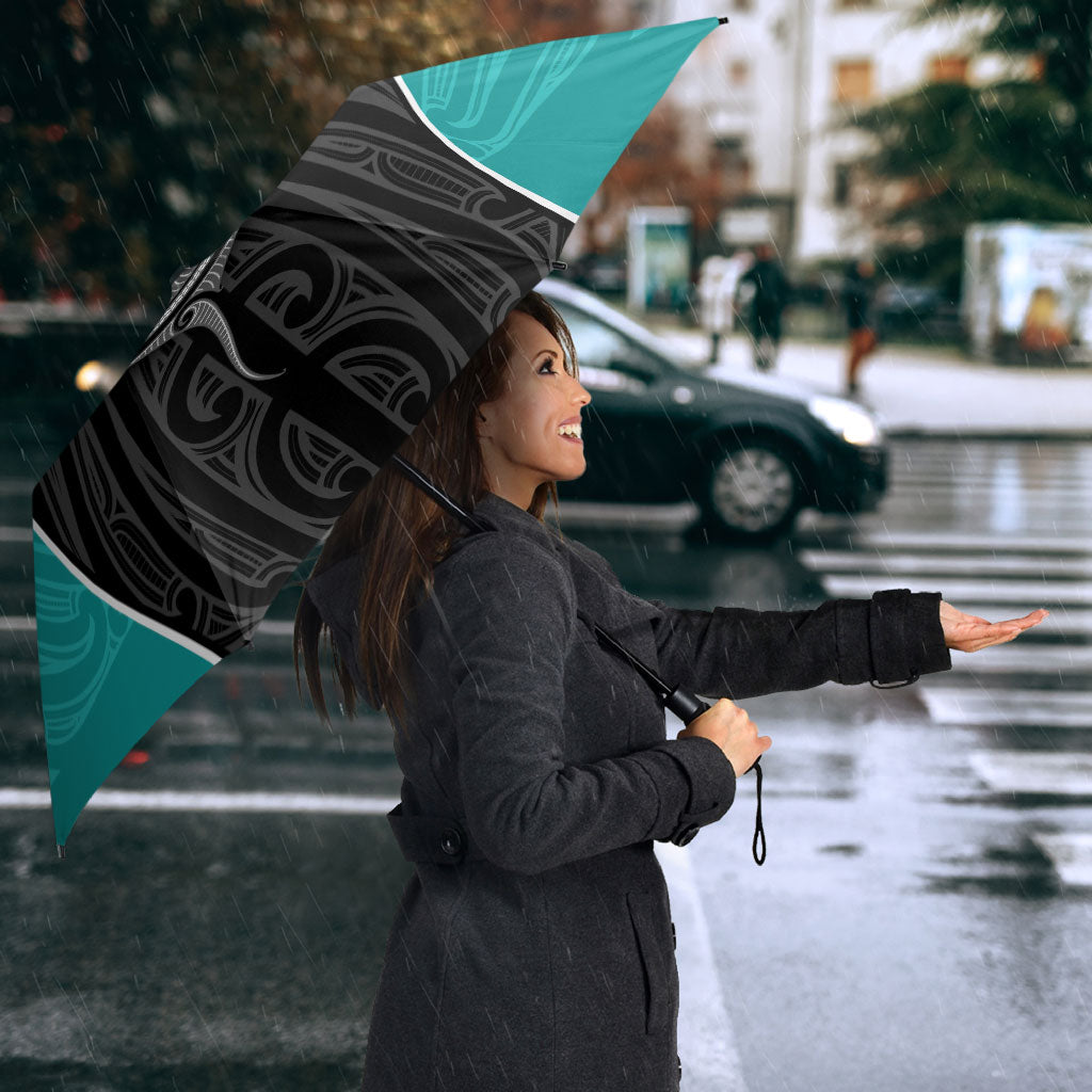 Custom New Zealand Stingray Oztag Umbrella Tag Rugby Maori Pattern Black Version