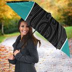 Custom New Zealand Stingray Oztag Umbrella Tag Rugby Maori Pattern Black Version