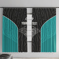 Custom New Zealand Stingray Oztag Window Curtain Tag Rugby Maori Pattern Black Version