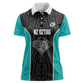 Custom New Zealand Stingray Oztag Women Polo Shirt Tag Rugby Maori Pattern Black Version