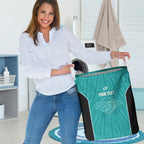 Custom New Zealand Stingray Oztag Laundry Basket Tag Rugby Maori Pattern Teal Version