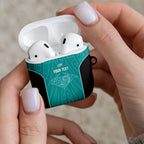 Custom New Zealand Stingray Oztag AirPods Case Tag Rugby Maori Pattern Teal Version