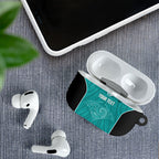 Custom New Zealand Stingray Oztag AirPods Case Tag Rugby Maori Pattern Teal Version