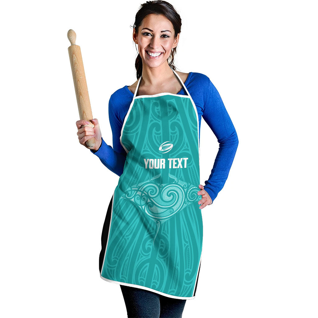 Custom New Zealand Stingray Oztag Apron Tag Rugby Maori Pattern Teal Version