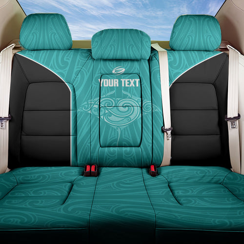 Custom New Zealand Stingray Oztag Back Car Seat Cover Tag Rugby Maori Pattern Teal Version