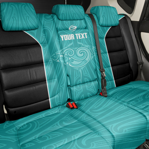 Custom New Zealand Stingray Oztag Back Car Seat Cover Tag Rugby Maori Pattern Teal Version