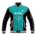 Custom New Zealand Stingray Oztag Baseball Jacket Tag Rugby Maori Pattern Teal Version