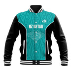 Custom New Zealand Stingray Oztag Baseball Jacket Tag Rugby Maori Pattern Teal Version