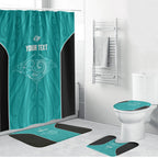 Custom New Zealand Stingray Oztag Bathroom Set Tag Rugby Maori Pattern Teal Version