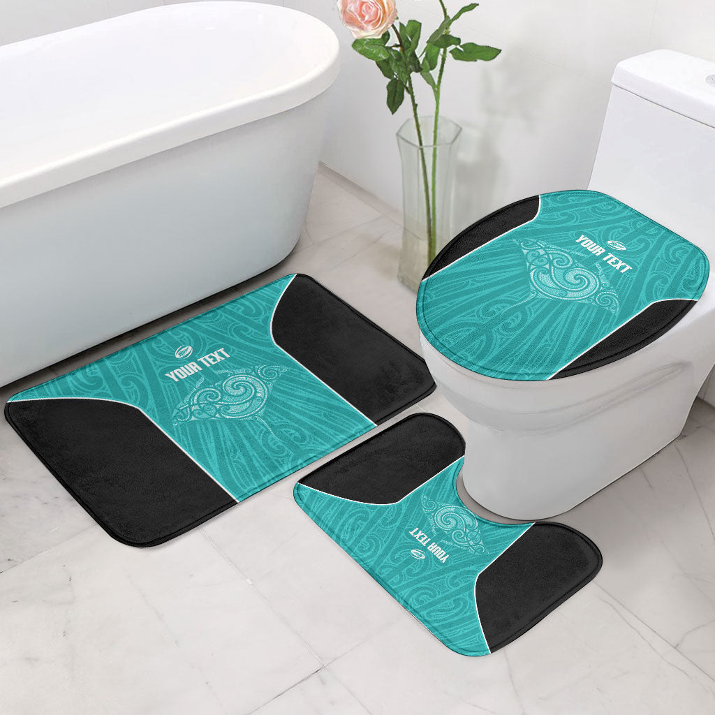 Custom New Zealand Stingray Oztag Bathroom Set Tag Rugby Maori Pattern Teal Version