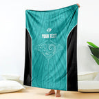 Custom New Zealand Stingray Oztag Blanket Tag Rugby Maori Pattern Teal Version