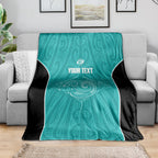 Custom New Zealand Stingray Oztag Blanket Tag Rugby Maori Pattern Teal Version