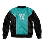 Custom New Zealand Stingray Oztag Bomber Jacket Tag Rugby Maori Pattern Teal Version